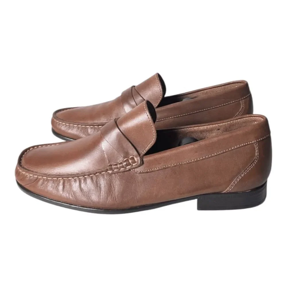 SANDRO MOSCOLONI Diego Brown Leather Loafer Size 11D
